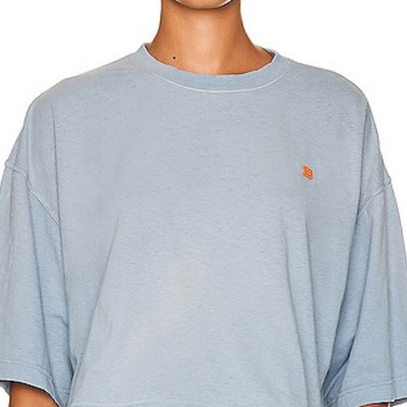 Acne Studios Fade Jersey Short T Shirt Dress dusty blue
